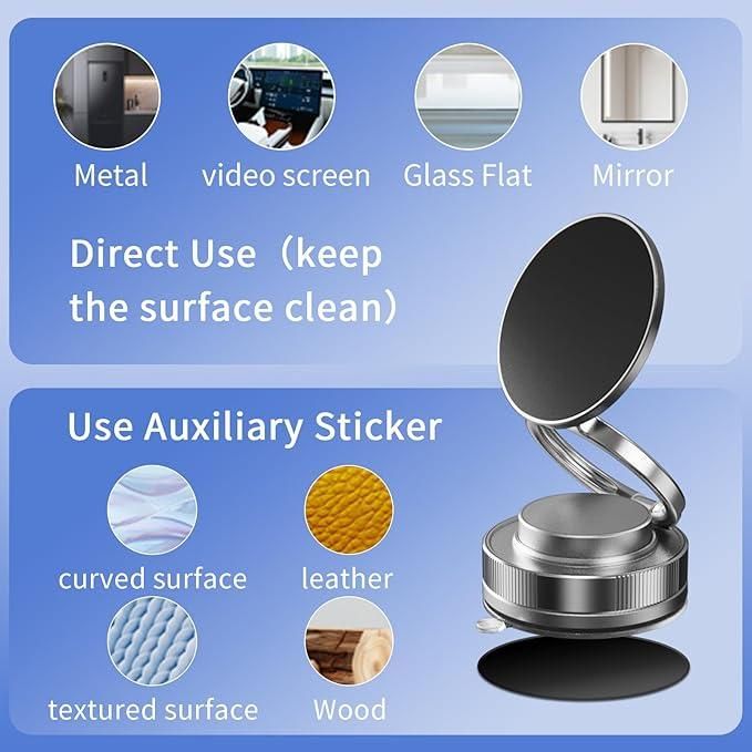 Vacuum Magnetic Phone Mount – Strong Grip, Hands-Free Driving